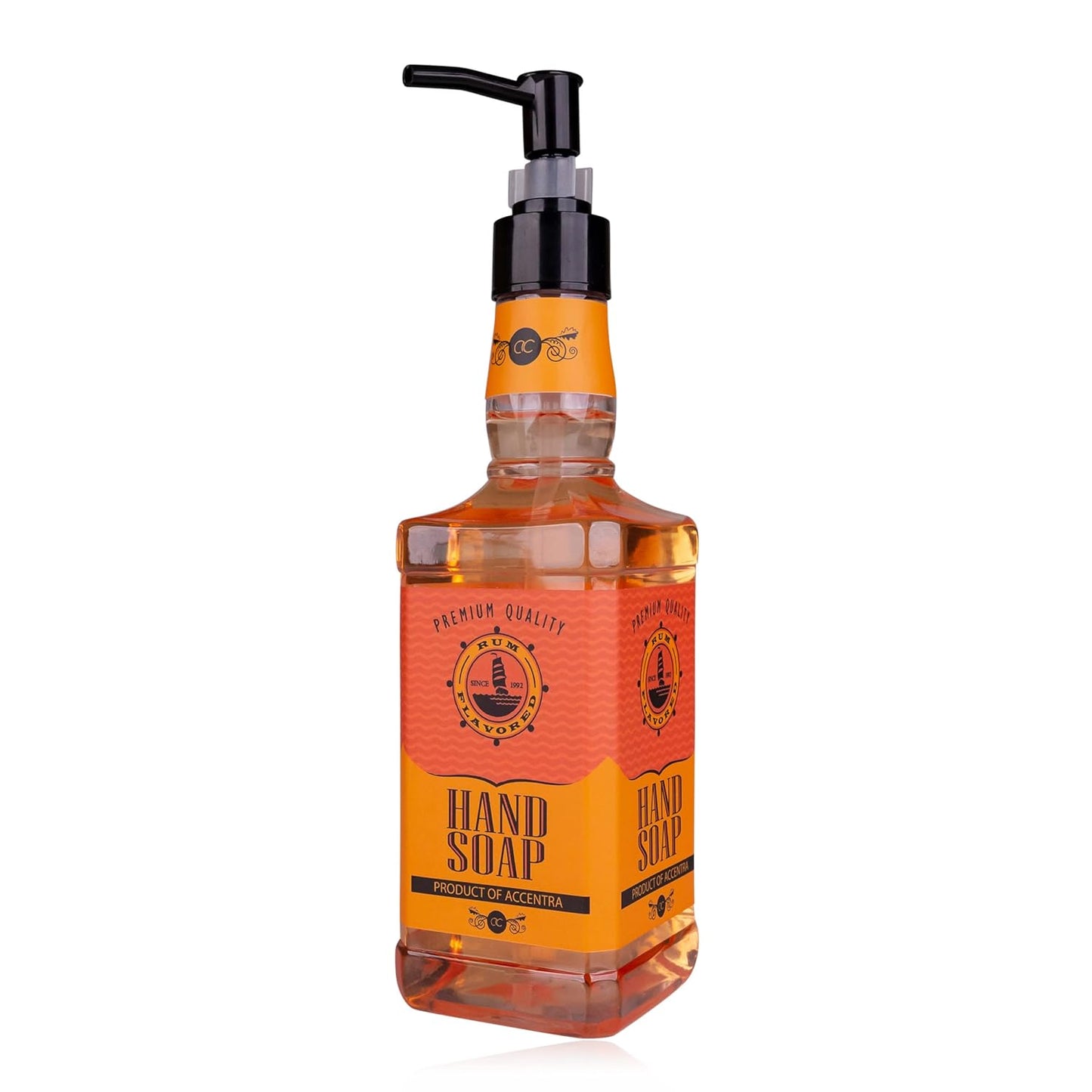 accentra Handseife RUM FLAVOR in Flasche in Rumflaschen-Optik, 480ml Handseife im Pumpspender